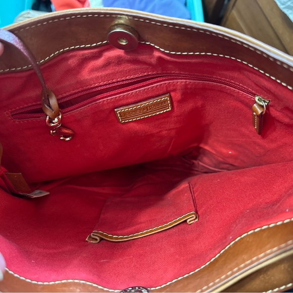 DOONEY & BOURKE Medium Sac Hobo Purse Shoulder Hand Bag Cognac Tan Brown Leather - Picture 16 of 16